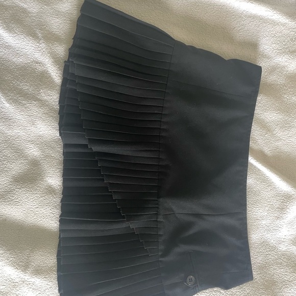 Armani Jeans Black Pleated Mini Skater Skirt